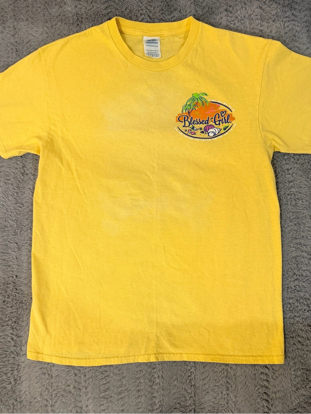 Blessed Girl Short Sleeve Tee in Yellow